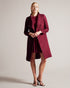 ROSEANE-Outerwear-Wrap yourself in elegance and warmth with the exquisite ROSEANE. Made from 100% wool with a herringbone texture, this coat exudes timeless style. Metal edge details refine the look for everyday wear. Wrap coat 100% wool Belted waist Button fastening Metal hardware tipping Pockets Herringbone texture Midi length- Ted Baker Romania